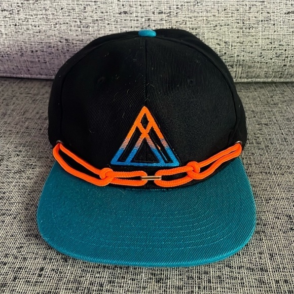 Findlay SnapBack Hat Cap Black Orange and Teal - Picture 1 of 10